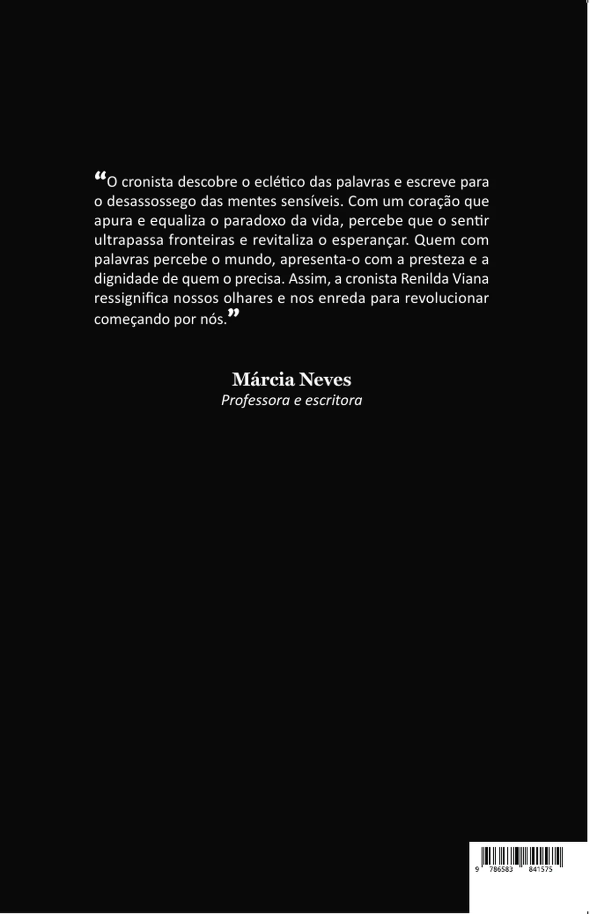 História do fim do mundo e outras crônicas — Quarta capa