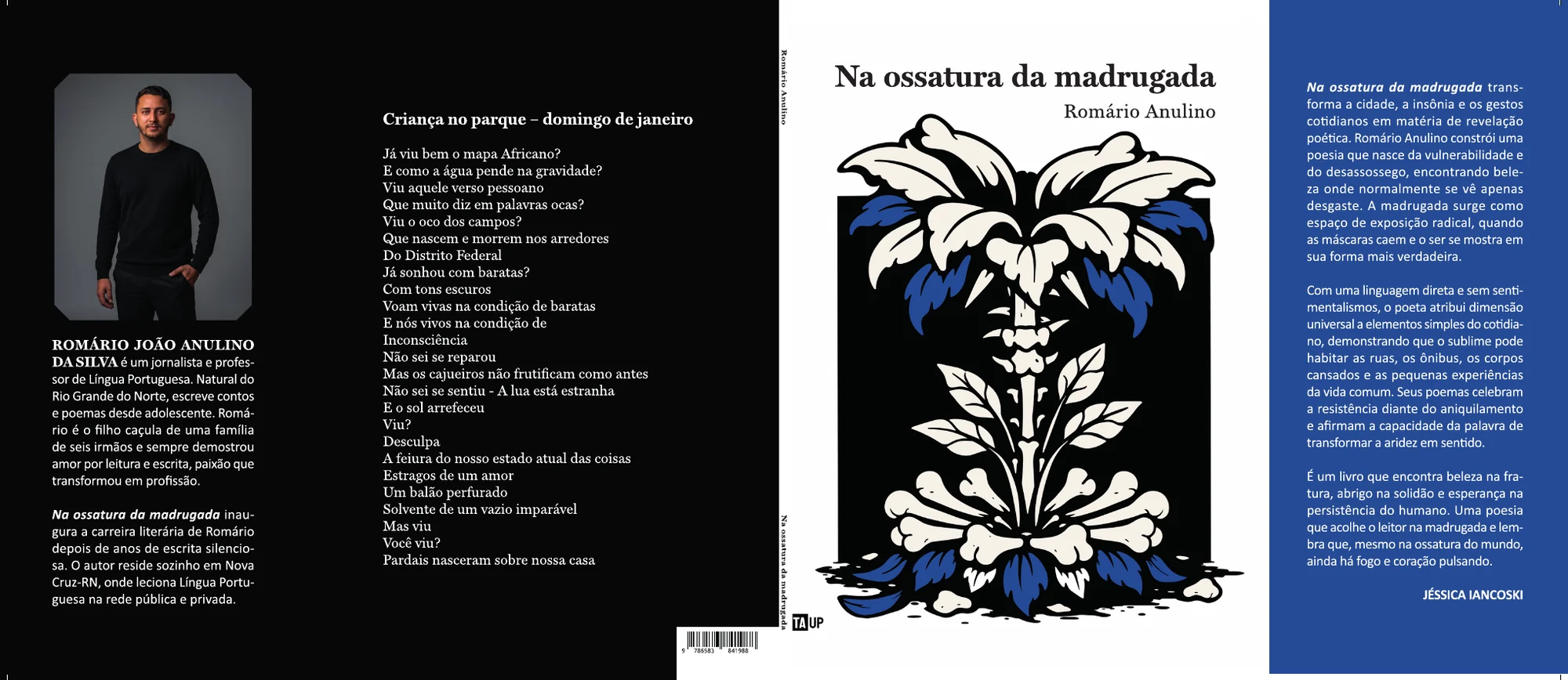 Na ossatura da madrugada — Capa aberta