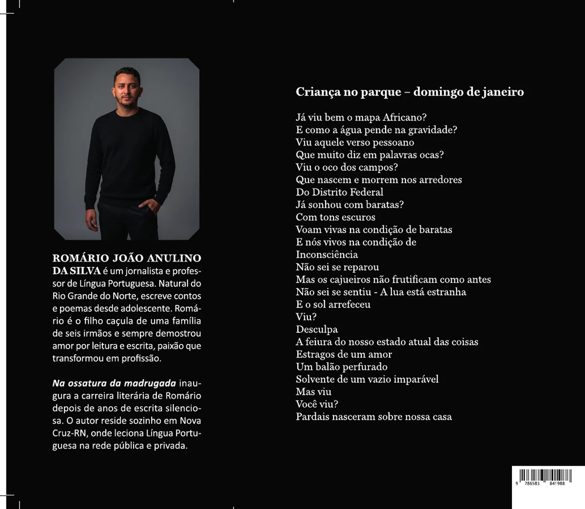 Na ossatura da madrugada — Quarta capa