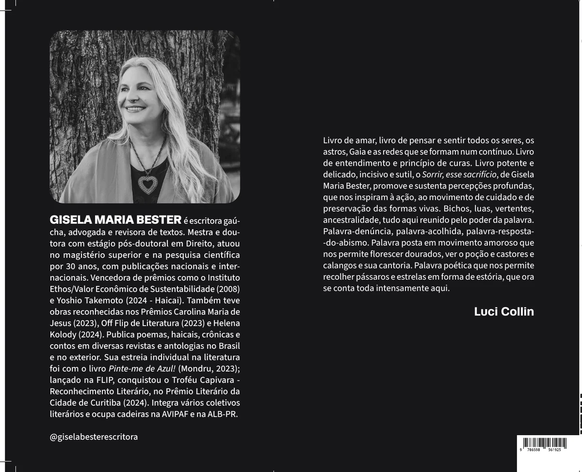 Sorrir, esse sacrifício — Quarta capa