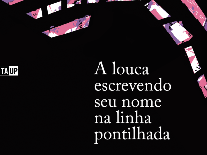 A Louca escrevendo seu nome na linha pontilhada