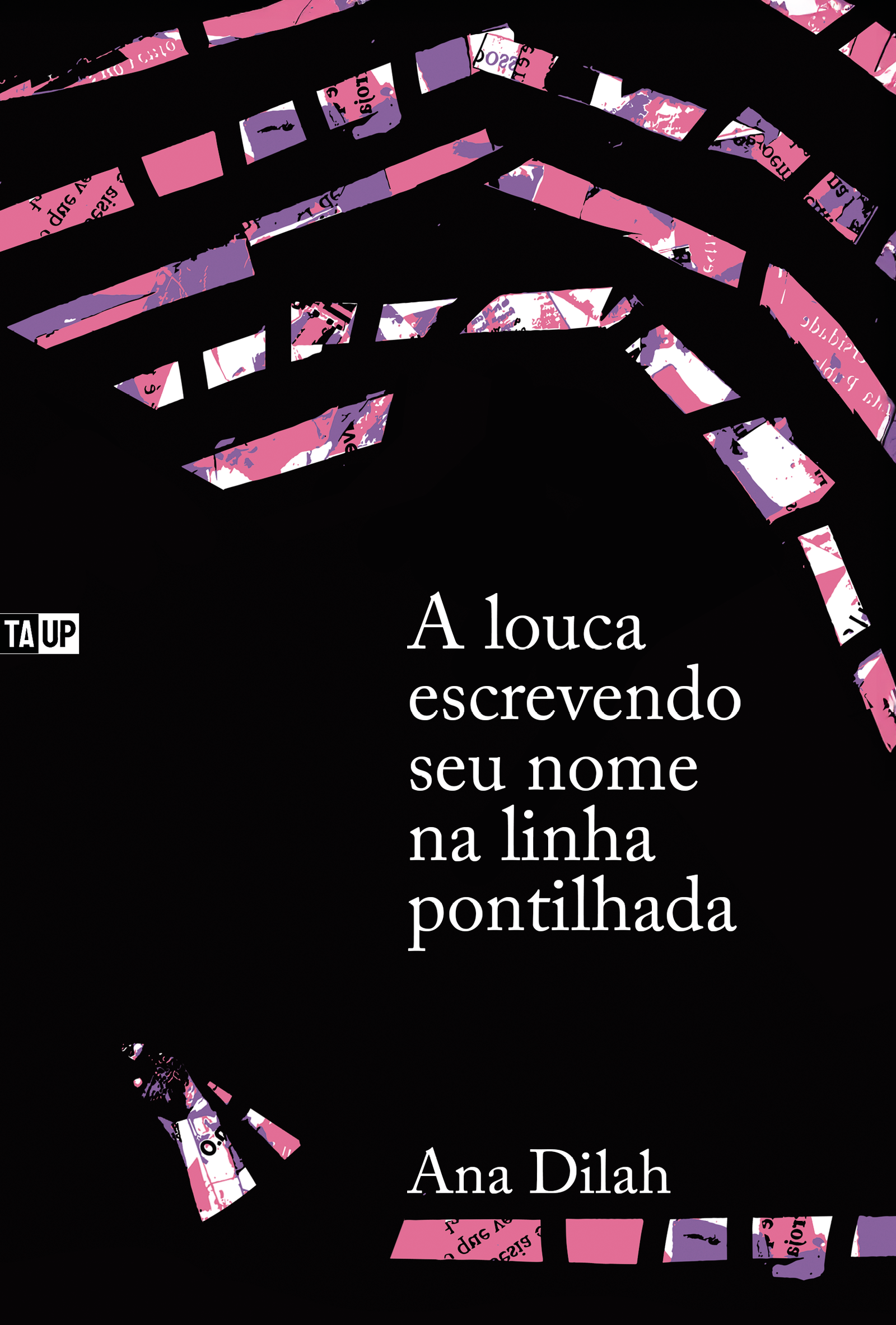 A Louca escrevendo seu nome na linha pontilhada